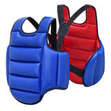 Maxbell Karate Chest Guard Sanda Women Men Kids Kickboxing Taekwondo Protector Vest Red Blue XS