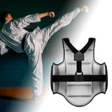 Maxbell Karate Chest Guard Sanda Women Men Kids Kickboxing Taekwondo Protector Vest Black XS