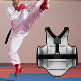 Maxbell Karate Chest Guard Sanda Women Men Kids Kickboxing Taekwondo Protector Vest Black XS