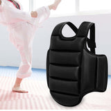 Maxbell Karate Chest Guard Sanda Women Men Kids Kickboxing Taekwondo Protector Vest Black XS