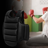 Maxbell Karate Chest Guard Sanda Women Men Kids Kickboxing Taekwondo Protector Vest Black XS