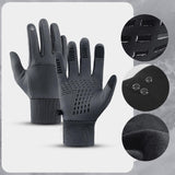 Maxbell Men Winter Touch Screen Comfortable Full Finger for Biking Outdoor Gray Large