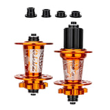 Maxbell Bicycle Front Rear Disc Brake Hubs Aluminium Alloy 32Hole Mountain Bike Hubs Orange HG