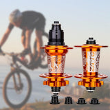 Maxbell Bicycle Front Rear Disc Brake Hubs Aluminium Alloy 32Hole Mountain Bike Hubs Orange XD