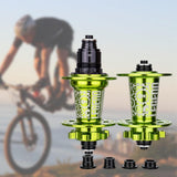 Maxbell Bicycle Front Rear Disc Brake Hubs Aluminium Alloy 32Hole Mountain Bike Hubs Green XD
