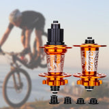 Maxbell Bicycle Front Rear Disc Brake Hubs Aluminium Alloy 32Hole Mountain Bike Hubs Orange MS