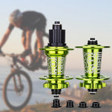 Maxbell Bicycle Front Rear Disc Brake Hubs Aluminium Alloy 32Hole Mountain Bike Hubs Green MS