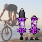 Maxbell Bicycle Front Rear Disc Brake Hubs Aluminium Alloy 32Hole Mountain Bike Hubs Purple MS