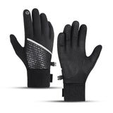 Maxbell Men Winter Gloves Mittens Nonslip Waterproof for Walking Motorcycle Skiing L black