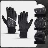 Maxbell Men Winter Gloves Mittens Nonslip Waterproof for Walking Motorcycle Skiing L black