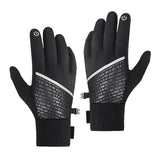 Maxbell Men Winter Gloves Mittens Nonslip Waterproof for Walking Motorcycle Skiing L black