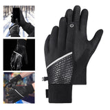 Maxbell Men Winter Gloves Mittens Nonslip Waterproof for Walking Motorcycle Skiing L black