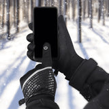 Maxbell Men Winter Gloves Mittens Nonslip Waterproof for Walking Motorcycle Skiing XL black
