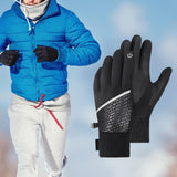 Maxbell Men Winter Gloves Mittens Nonslip Waterproof for Walking Motorcycle Skiing XL black