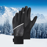 Maxbell Men Winter Gloves Mittens Nonslip Waterproof for Walking Motorcycle Skiing XL black