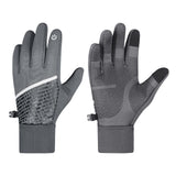 Maxbell Men Winter Gloves Mittens Nonslip Waterproof for Walking Motorcycle Skiing M gray