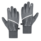 Maxbell Men Winter Gloves Mittens Nonslip Waterproof for Walking Motorcycle Skiing M gray