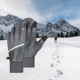 Maxbell Men Winter Gloves Mittens Nonslip Waterproof for Walking Motorcycle Skiing M gray