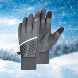 Maxbell Men Winter Gloves Mittens Nonslip Waterproof for Walking Motorcycle Skiing M gray