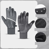 Maxbell Men Winter Gloves Mittens Nonslip Waterproof for Walking Motorcycle Skiing M gray