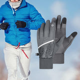 Maxbell Men Winter Gloves Mittens Nonslip Waterproof for Walking Motorcycle Skiing L gray