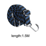Maxbell Bungee Cord with Hooks Flexible Elastic Rubber Strap for Trucks Trolley Tent 1.5Meters Blue