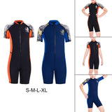 Maxbell Wetsuit Swimsuit Swimming Snorkeling Child Short Sleeve Boys Girls Surfing Black and S