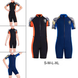 Maxbell Wetsuit Swimsuit Swimming Snorkeling Child Short Sleeve Boys Girls Surfing Black and S