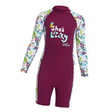 Maxbell Kid Swimwear Wetsuit Sun Protection Girls Swimsuit for Outdoor Swimming Violet Large