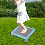 Maxbell Mini Kids Trampoline Workout Toy Jumping Stable for Indoor Home School Blue