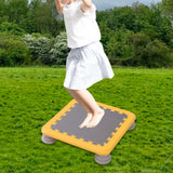 Maxbell Mini Kids Trampoline Workout Toy Jumping Stable for Indoor Home School Yellow