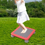 Maxbell Mini Kids Trampoline Workout Toy Jumping Stable for Indoor Home School Red