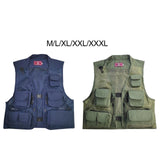 Maxbell Men Fishing Vest Multi Zipper Pockets for Hunting Photography Climbing Green M