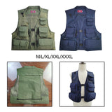 Maxbell Men Fishing Vest Multi Zipper Pockets for Hunting Photography Climbing Green M
