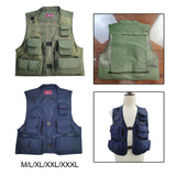 Maxbell Men Fishing Vest Multi Zipper Pockets for Hunting Photography Climbing Green M