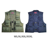 Maxbell Men Fishing Vest Multi Zipper Pockets for Hunting Photography Climbing Green M