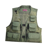 Maxbell Men Fishing Vest Multi Zipper Pockets for Hunting Photography Climbing Green L