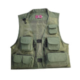 Maxbell Men Fishing Vest Multi Zipper Pockets for Hunting Photography Climbing Green XL