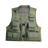 Maxbell Men Fishing Vest Multi Zipper Pockets for Hunting Photography Climbing Green XL