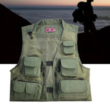 Maxbell Men Fishing Vest Multi Zipper Pockets for Hunting Photography Climbing Green XL