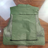 Maxbell Men Fishing Vest Multi Zipper Pockets for Hunting Photography Climbing Green XL