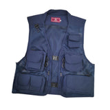 Maxbell Men Fishing Vest Multi Zipper Pockets for Hunting Photography Climbing Blue L