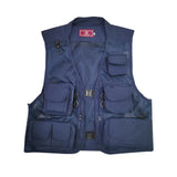 Maxbell Men Fishing Vest Multi Zipper Pockets for Hunting Photography Climbing Blue 2XL