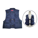 Maxbell Men Fishing Vest Multi Zipper Pockets for Hunting Photography Climbing Blue 3XL