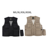 Maxbell Men Fishing Vest Mesh Cloth Lightweight for Climbing Spring Summer Hunting Khaki M