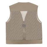 Maxbell Men Fishing Vest Mesh Cloth Lightweight for Climbing Spring Summer Hunting Khaki M