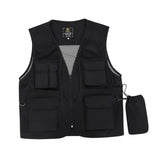 Maxbell Men Fishing Vest Mesh Cloth Lightweight for Climbing Spring Summer Hunting Black L