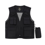 Maxbell Men Fishing Vest Mesh Cloth Lightweight for Climbing Spring Summer Hunting Black L