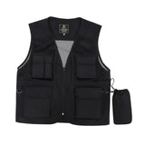 Maxbell Men Fishing Vest Mesh Cloth Lightweight for Climbing Spring Summer Hunting Black L