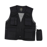 Maxbell Men Fishing Vest Mesh Cloth Lightweight for Climbing Spring Summer Hunting Black XL